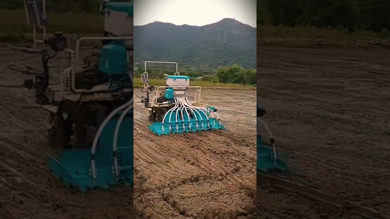 smart machine innovation for planting rice seeds easily 