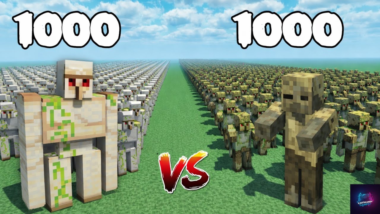 1000 Iron Golems vs 1000 Husks | Minecraft Mob Battle