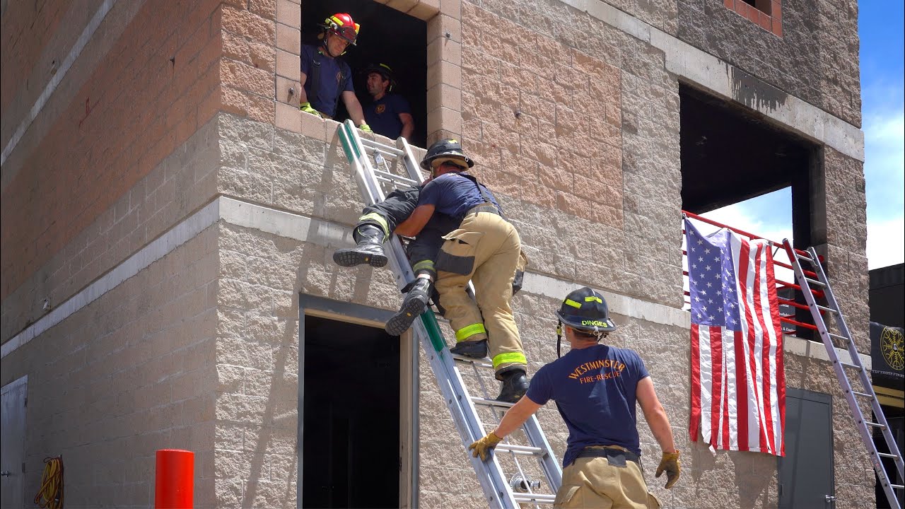Firefighter Ladder Window Rescues Featuring the Pregnant Lady and Side Step Techniques