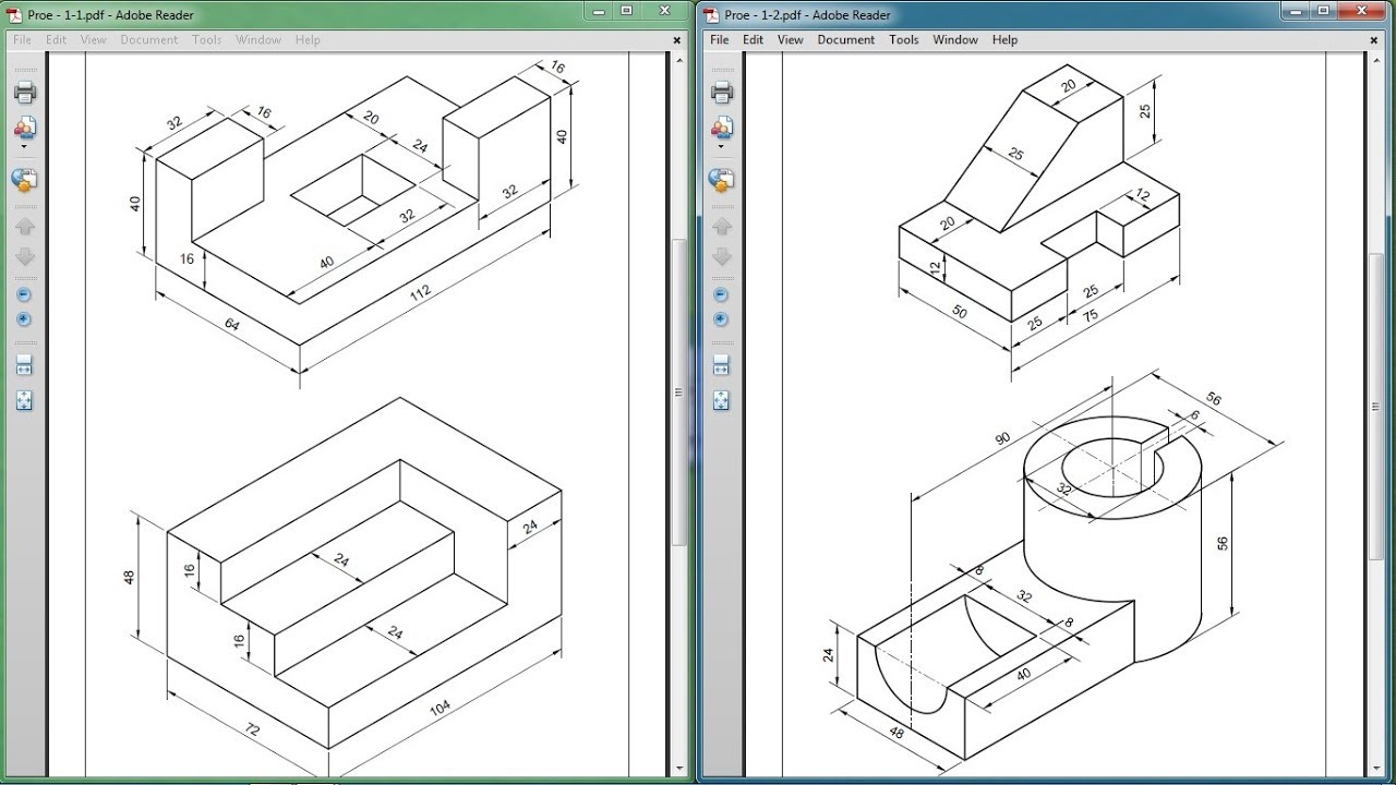 Pro Engineer Part Modeling Training Exercises for Beginners - 1