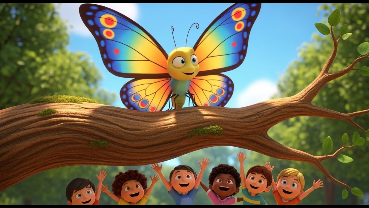Little Butterfly Flies High | Cute Nature Rhyme for Kids | Nursery Rhymes & Songs for Children
