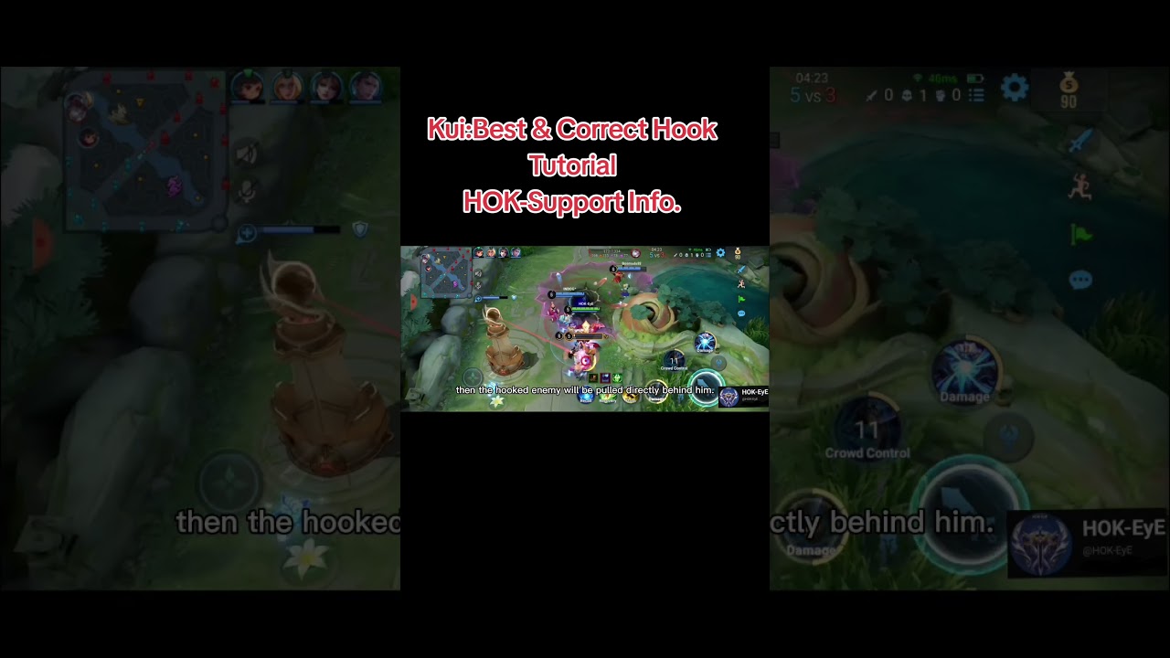 Kui:Hook Tutorial|Best & Correct Hook for Kui|HOK-Support Info. #honorofkings #hok #mobailgames