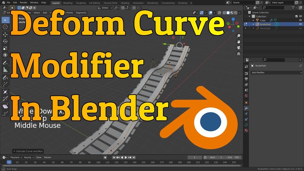 Модификатор деформации кривой | Учебное пособие по Blender