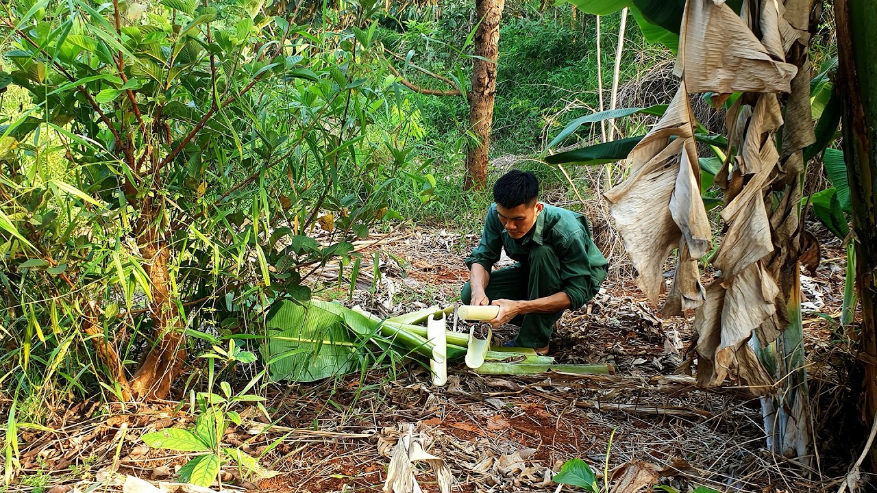 Canh lòng heo nấu chuối cùng Lá Đắng | Khi Bố Vào Bếp