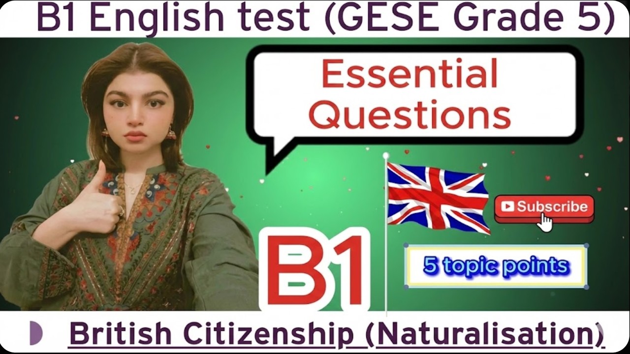 B1 English Test (GESE Grade 5) | SELT British Citizenship| Trinity College London ILR UK