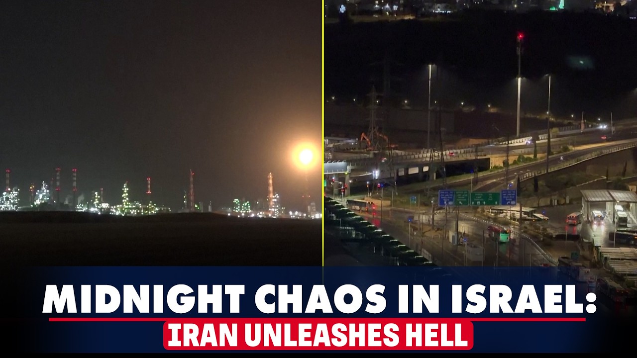 Raw footage: Midnight chaos in Israel as Tehran missiles trigger Jerusalem sirens post Haifa blast