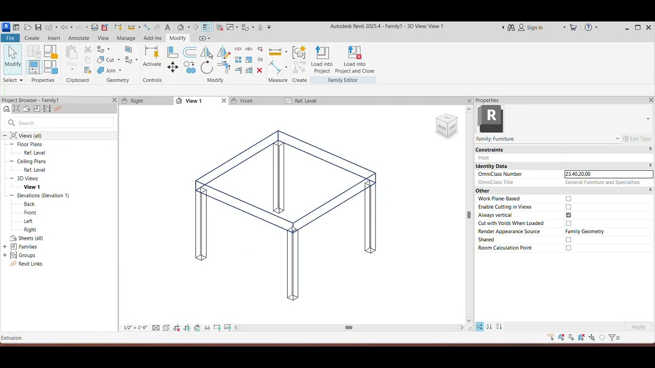 how to create a Revit family chair@DesignDrive97 
