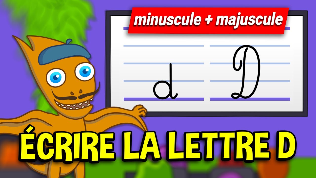 Apprendre à écrire la lettre D (CP - GS) Écriture lettre D minuscule majuscule en attaché (cursive)