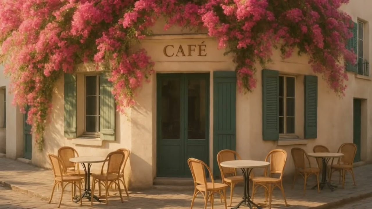 Slow Jazz Piano Outside a Paris Caf&eacute; ☕ Peaceful French Street Ambience for Work, Study & Relaxation