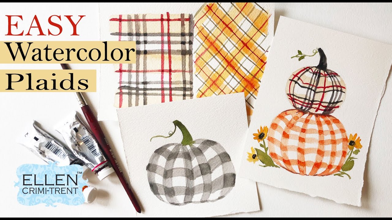 EASY Watercolor Plaid Tutorial for Beginners- Step by Step