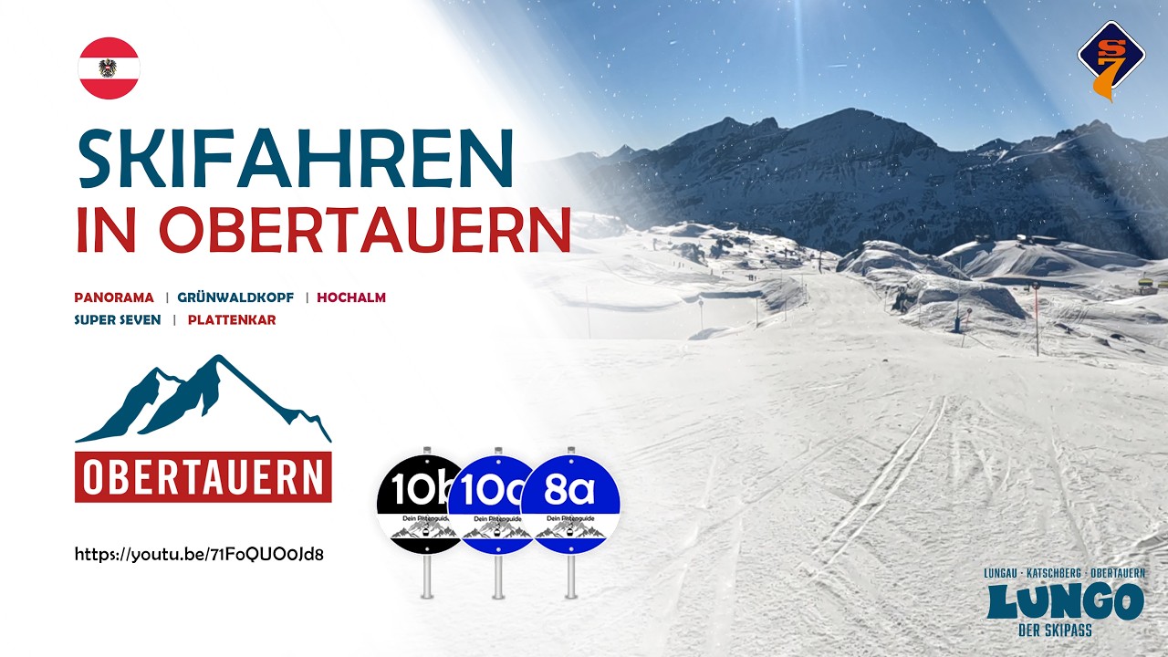 Obertauern - Super Seven Panorama - Piste 10b (schwarz), Piste 10a (blau) und Piste 8a (blau)