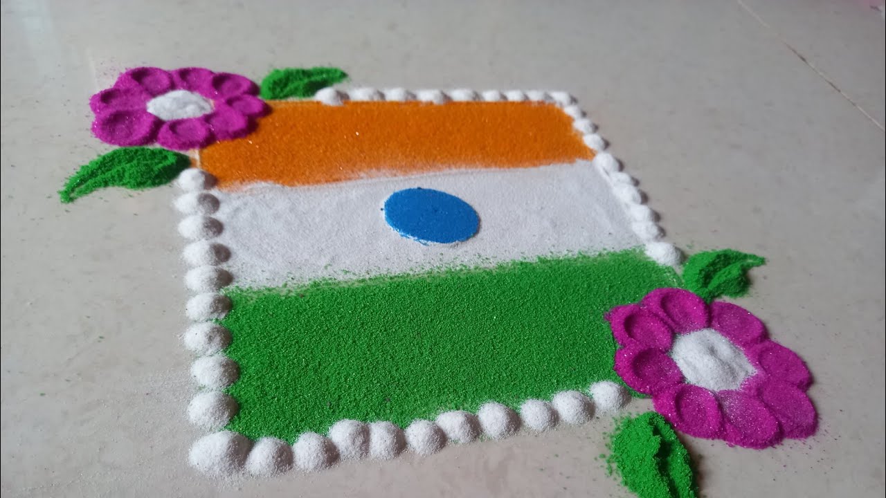 26 JANUARY SPECIAL RANGOLI DESIGN 😍✨#trending  