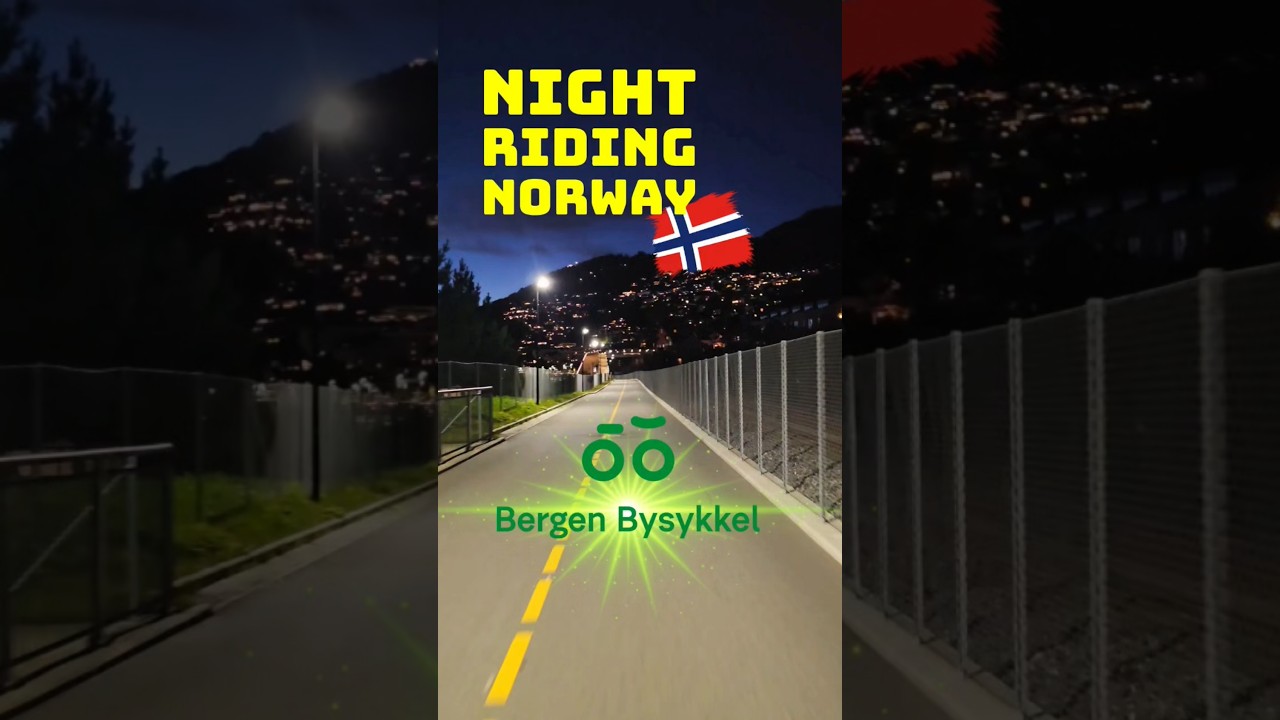 Cycling ALONE at night in Bergen Norway 🇳🇴