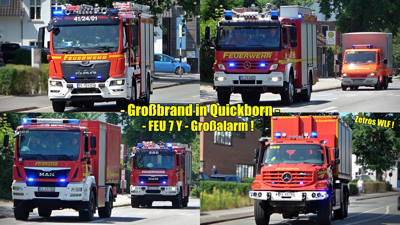 [GROßBRAND in QUICKBORN - FEU 7 Y!] - Einsatzfahrten zum Großfeuer in Quickborn