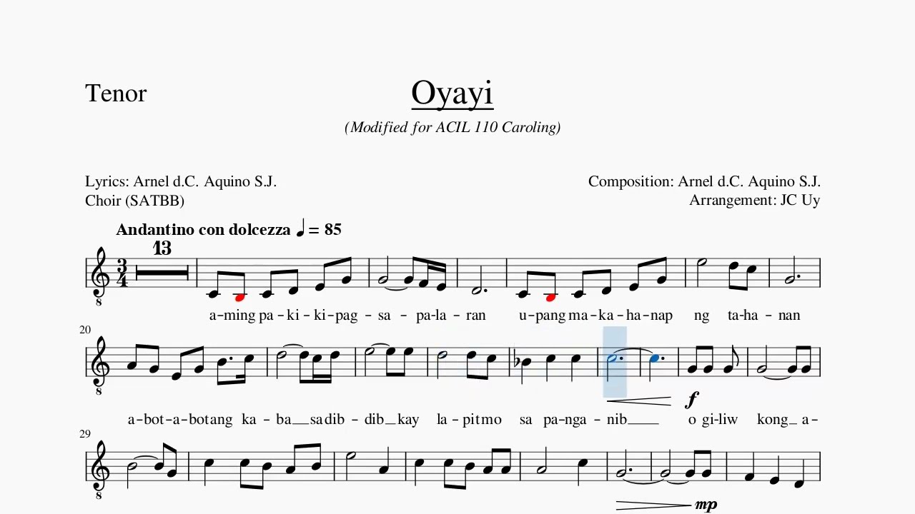 Oyayi - Tenor