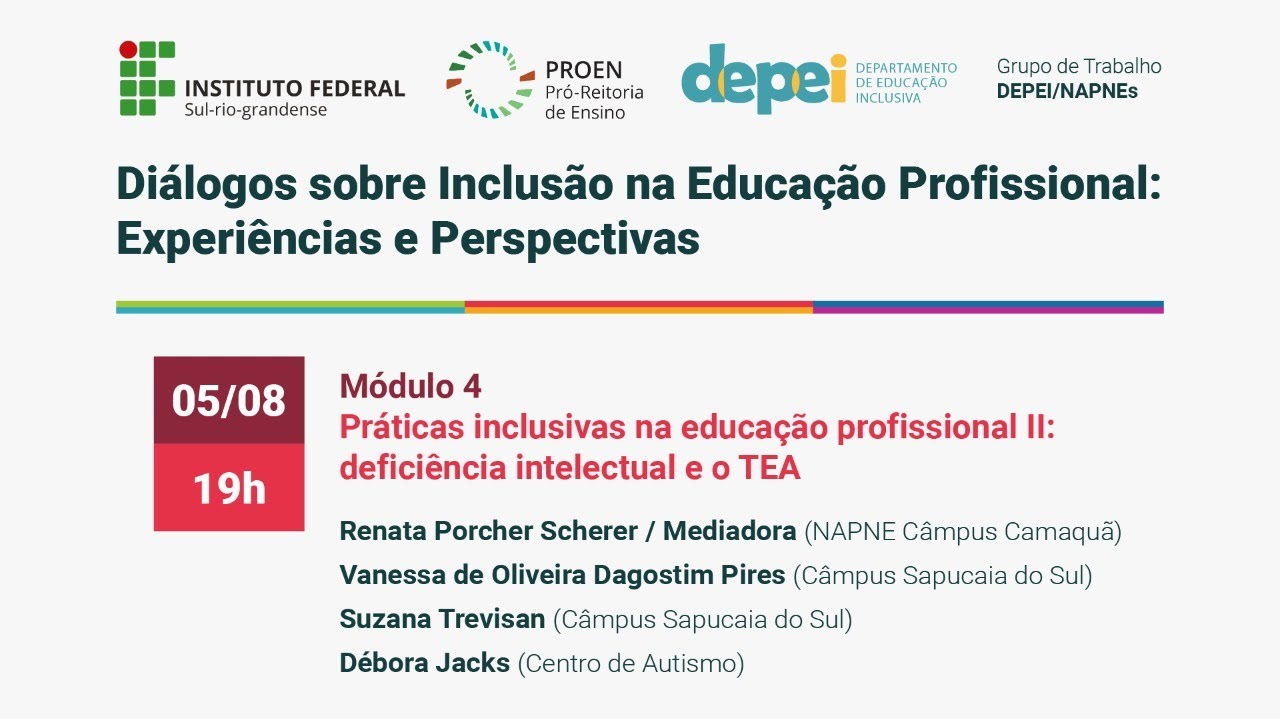 Práticas inclusivas na educação profissional II: deficiência intelectual e o TEA