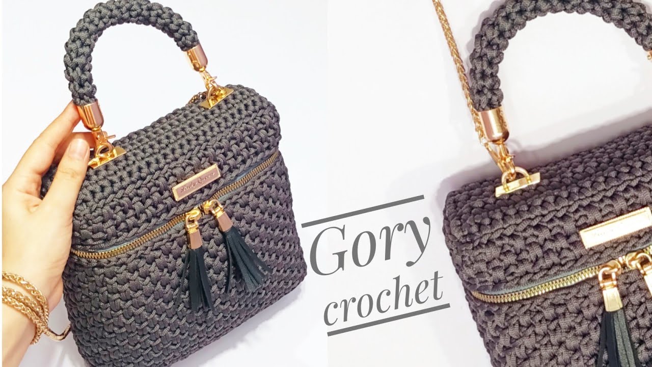 حقيبه كروشيه موديل جديد بخيط الكرودون /crochet bag/bolso de ganchillo/вязаная сумка/tas rajutan