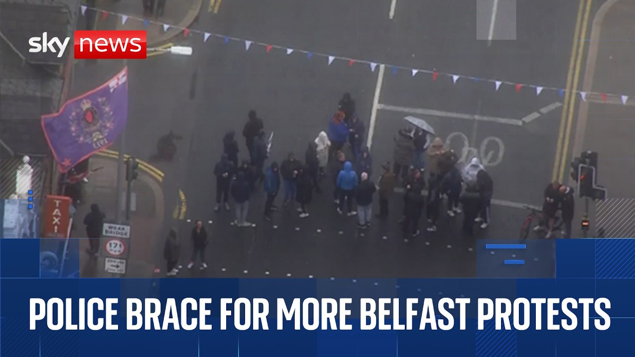 Police in Belfast prepare for further protests following knife attack