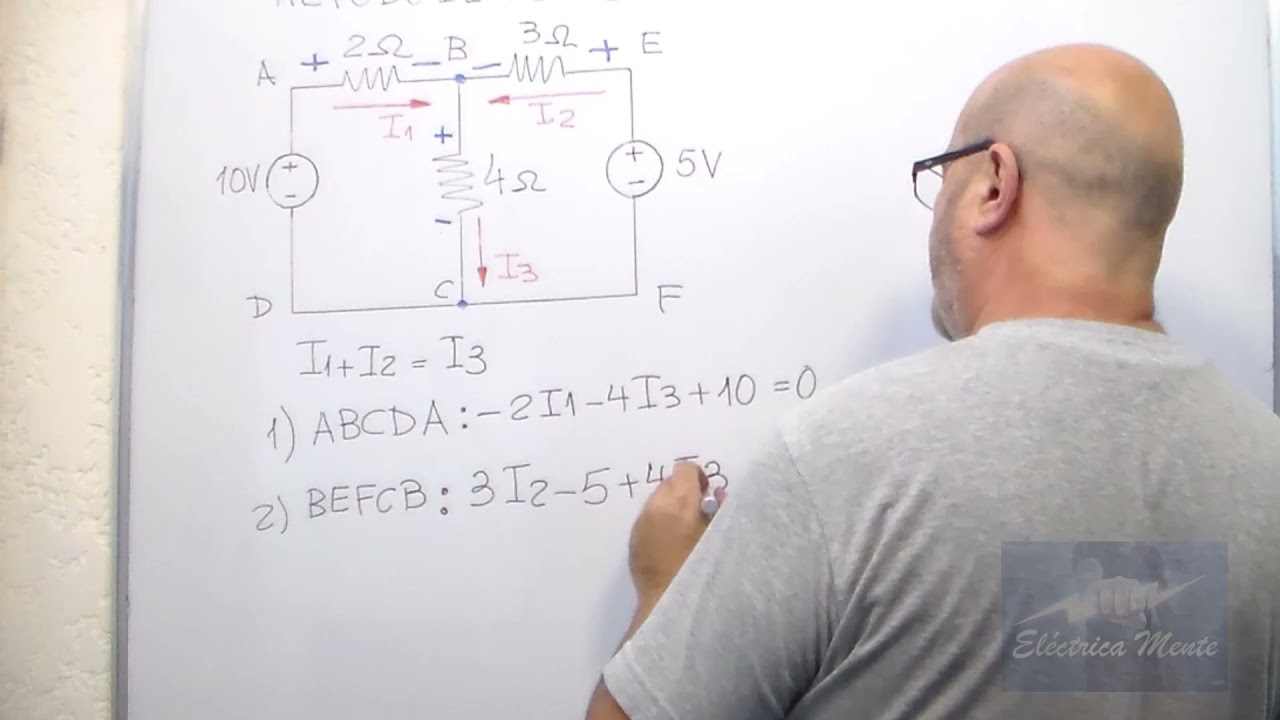 Análisis de mallas aplicando Leyes de Kirchhoff.