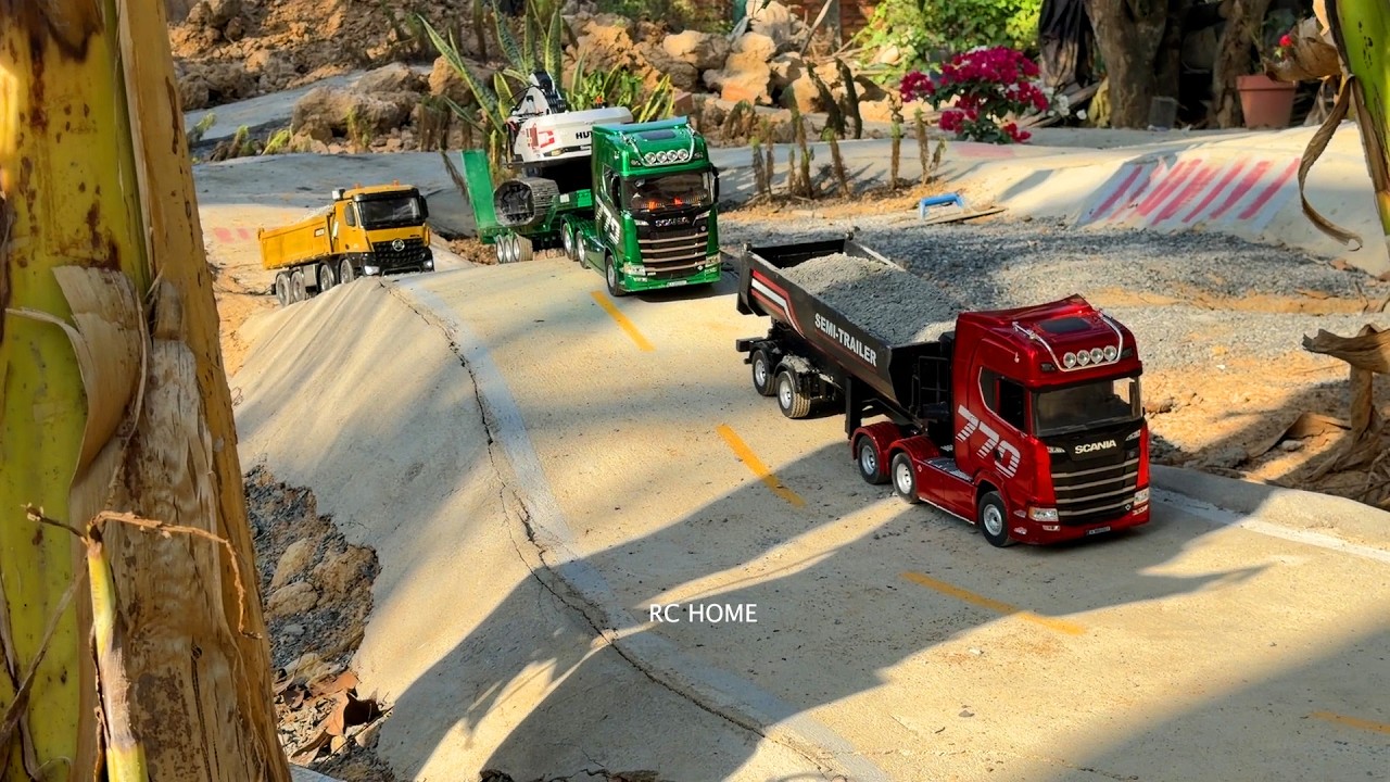 Part 37 Excavator Huina 1594 Working Loading Stone And Transportation On Way