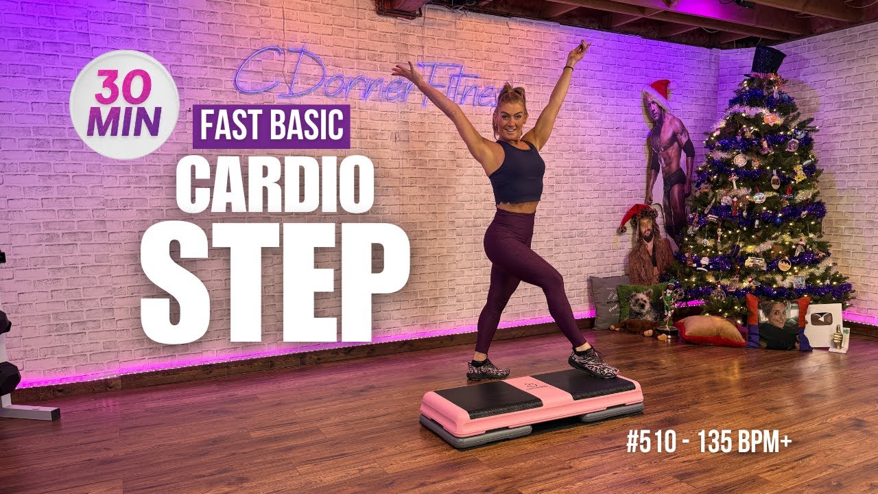 30 Minute Step Aerobics Workout for a Killer Calorie Burn - 135 BPM + /#510