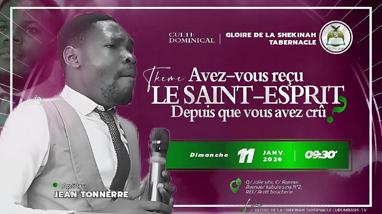 DIMANCHE 01 FÉVRIER 2026 | AVEZ-VOUS REÇU LE SAINT ESPRIT DEPUIS QUE VOUS AVEC CRÛ ?| MINISTRE JEAN