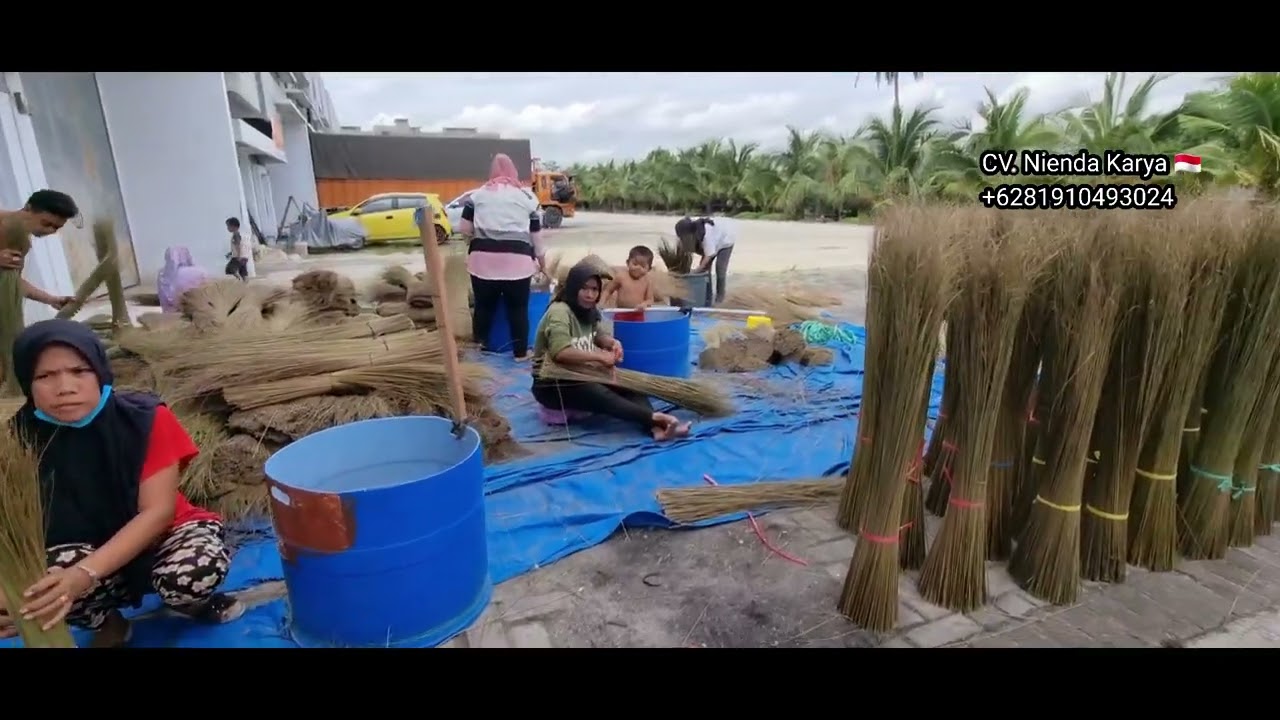 Preparation for exporting palm broom sticks from Indonesia
