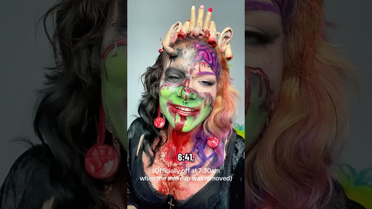 Killer Queen GRWM #makeup #halloween #sfx #horror #horrormakeup #sfxmakeup #diy #grwm #tutorial
