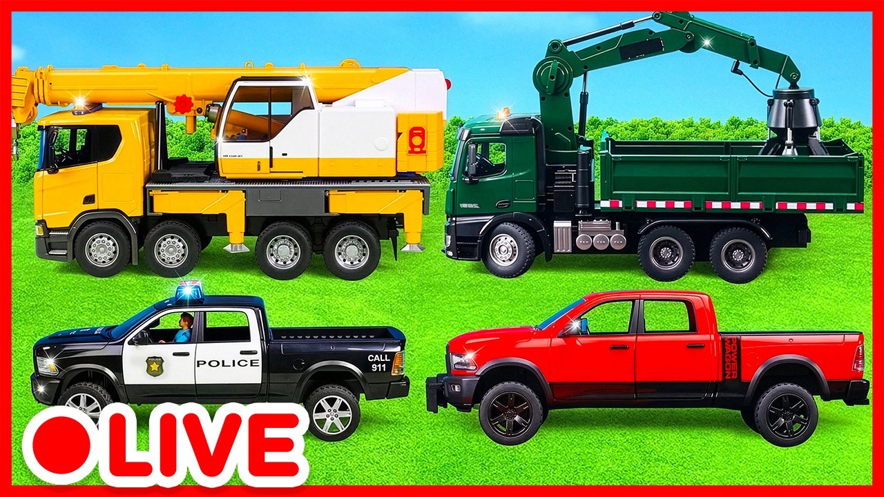 🔴LIVE! Le camion part en mission sauvetage! Dessin animé | Jouets de voitures pour enfants | Kidibli