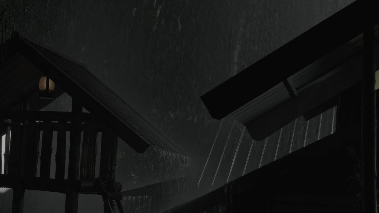 Get Over Insomnia with Heavy Rain Sounds on a Tin Roof in the Forest at Night