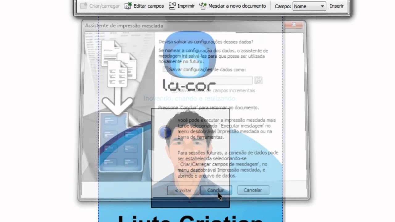 Crachás com dados diferentes no CorelDRAW X5
