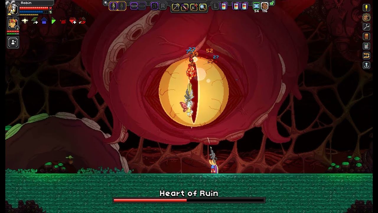 Starbound Heart of Ruin Boss Fight with Robin and Captain Kneepads 260228
