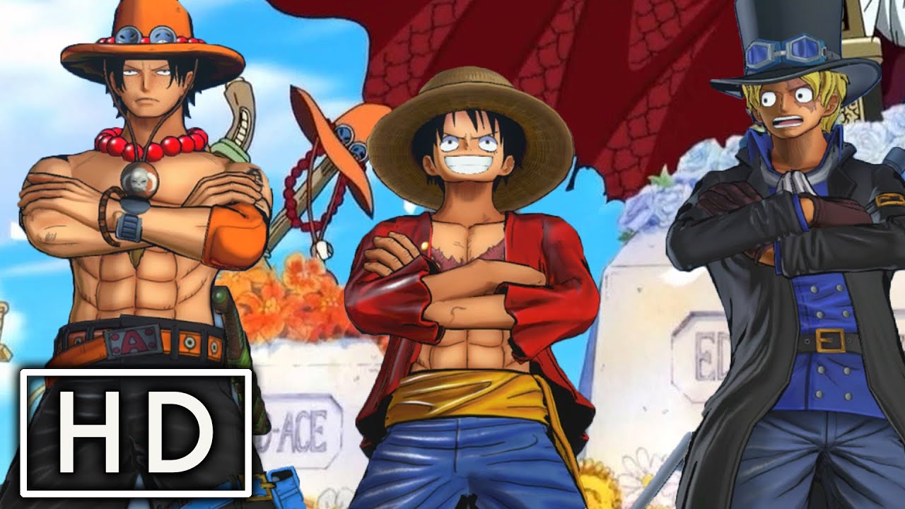 Brothers United! Ace, Sabo & Luffy VS Blackbeard & Burgess! - One Piece Burning Blood