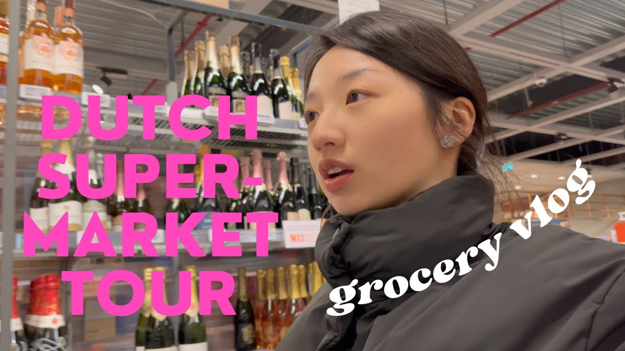 grocery shopping vlog | supermarket (albert heijn) tour in netherlands | getting dutch desert vlaai
