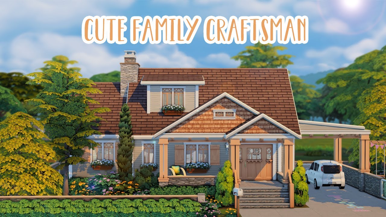 Cute Family Craftsman 🏡...(Sims 4 Speed Build)