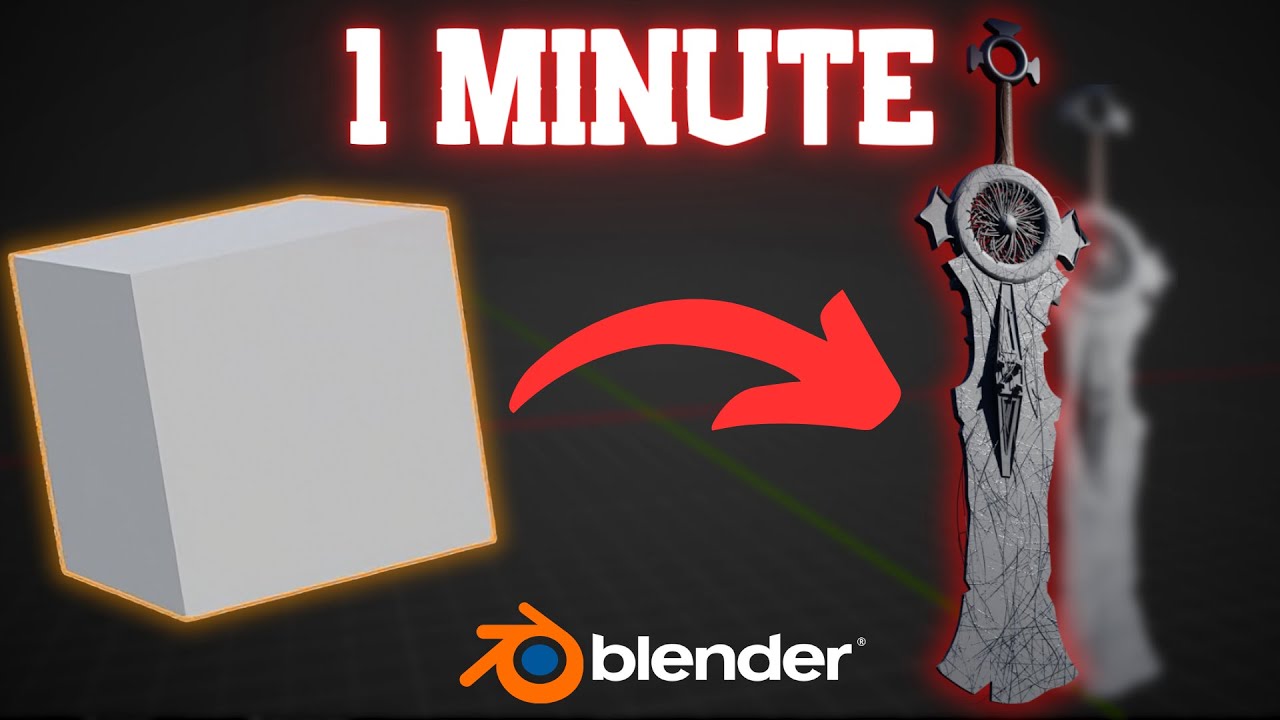 Создайте игровое оружие в Blender за 1 минуту!