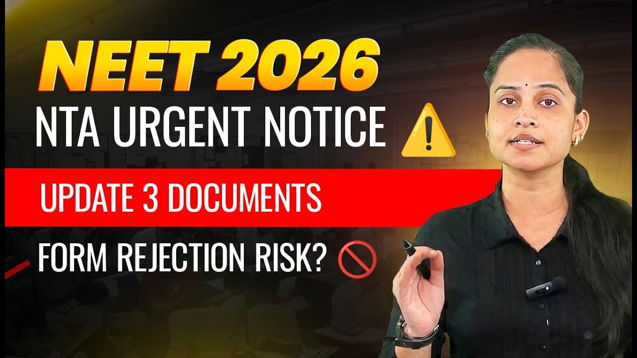 NEET 2026: NTA Urgent Warning! 🚨 Update 3 Documents Now | Aadhaar & Category Rules #neet2026