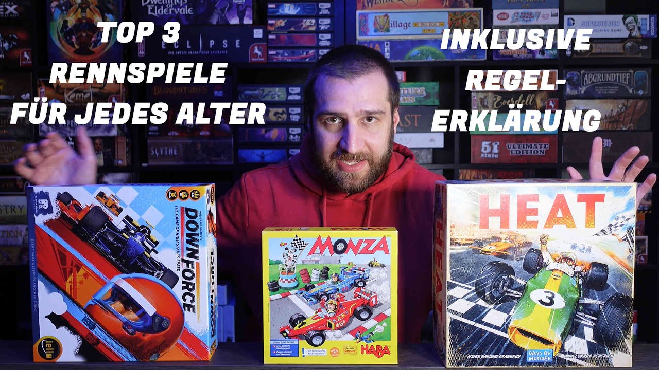 TOP 3 Rennspiele für JEDES Alter - Regelerklärung: Monza, Downforce, Heat - Brettspiele im Vergleich