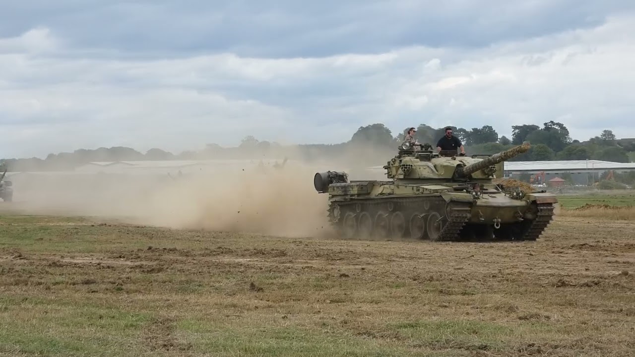 Chieftain Tank drag racing at Operation Market Harborough Including Mr Hewes taking a Centurion ARV