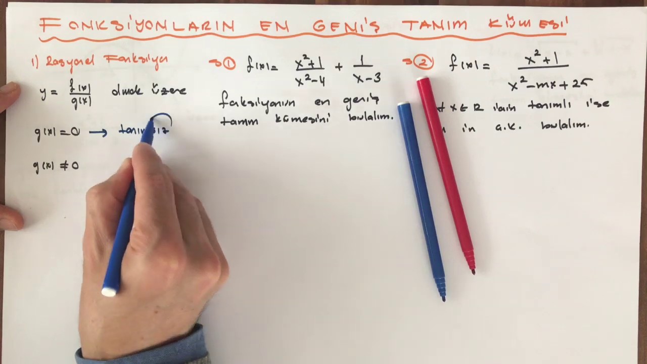 FONKSİYONLAR - 9 (Fonksiyonların en geniş tanım kümesi)