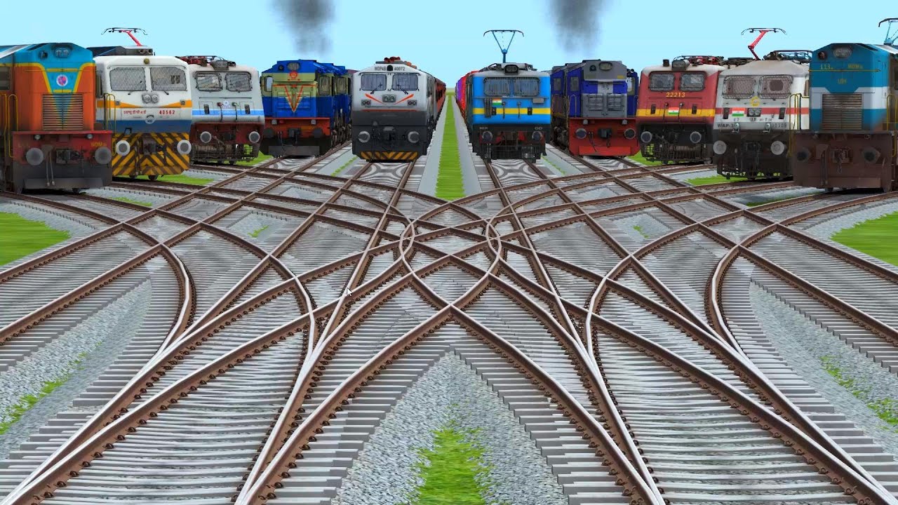 🥎All Diesel Trains Run On High Curves Bumpy Railroad Junctions | indonesia train simulator gameplay