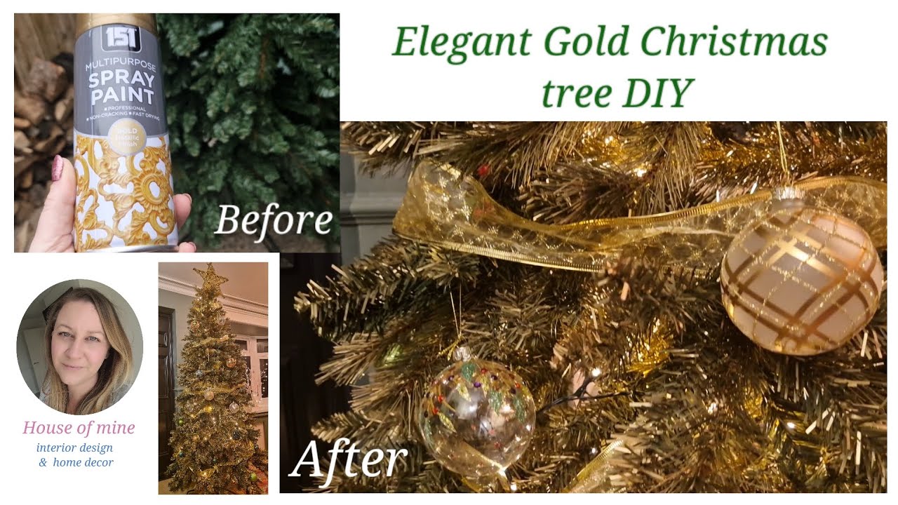 DIY Spray paint GOLD christmas tree. #diy #christmas #2023video
