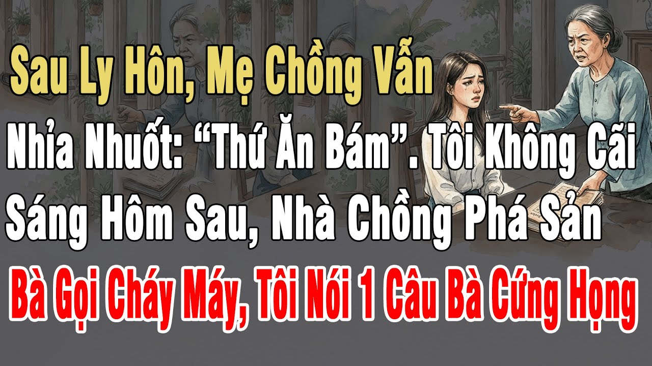 Sau Ly Hôn, Mẹ Chồng Vẫn Nhuốt: “Thứ Ăn Bám”. Tôi Ko Cãi. Sáng Ra Nhà Ck Phá Sản Bà Gọi Tôi Cháy Máy