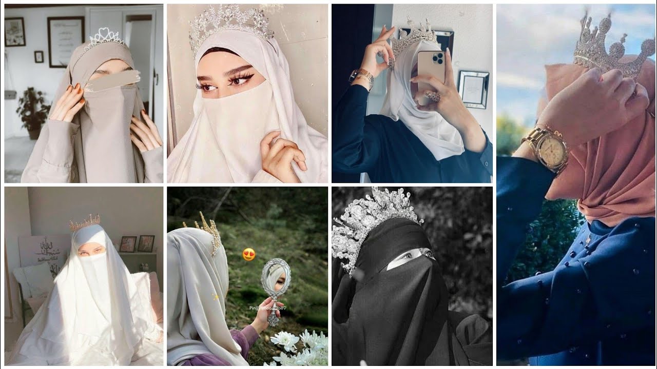 Hijabi Muslim Queen 👑 Awesome Dp Muslimah wear Crown beautiful Hijab Look 🌷🧕🏻 @MuslimFashionstyle