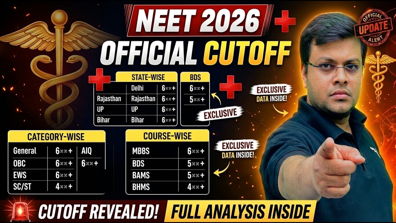 NEET 2026 Official Expected Cutoff for Govt College | AIQ vs State Wise Full Analysis GEN/OBC/SC/ST