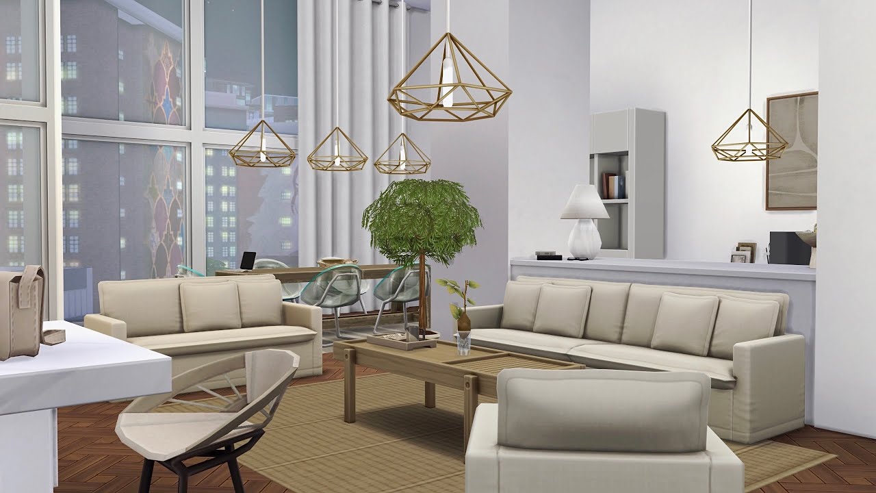 Минималистская квартира • Комплект «Современное убежище» • The Sims 4 • Без CC | Быстрая сборка