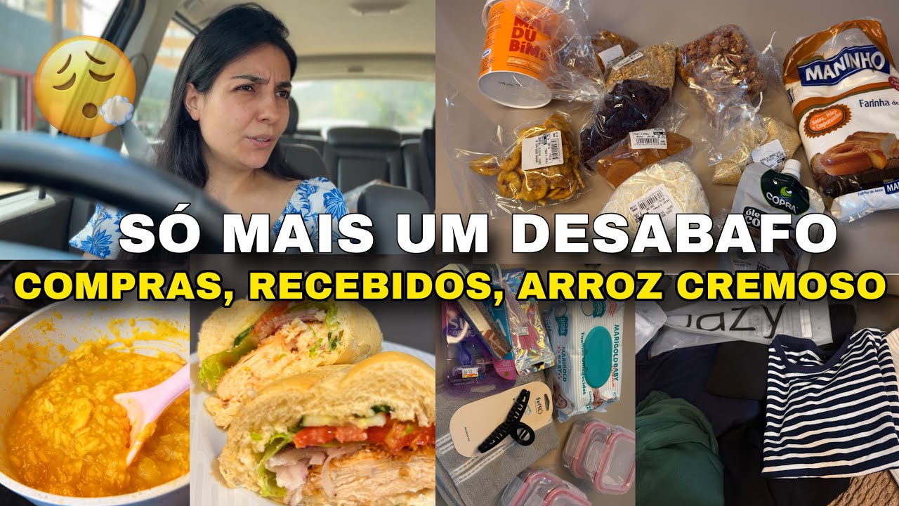 DESABAFO SOBRE COMENTÁRIOS😮‍💨, COMPRAS NA CIDADE, PROVANDO RECEBIDOS, ARROZ CREMOSO E LANCHE RÁPIDO 