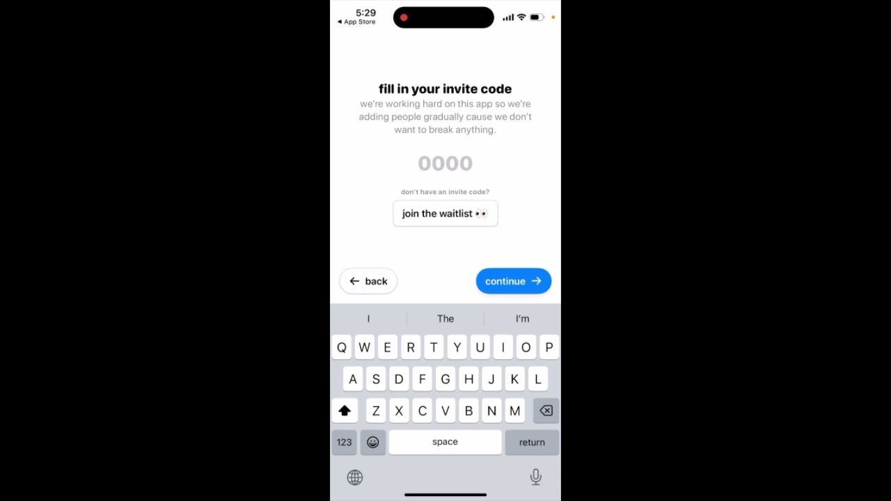 How to enter invite code in nospace app?