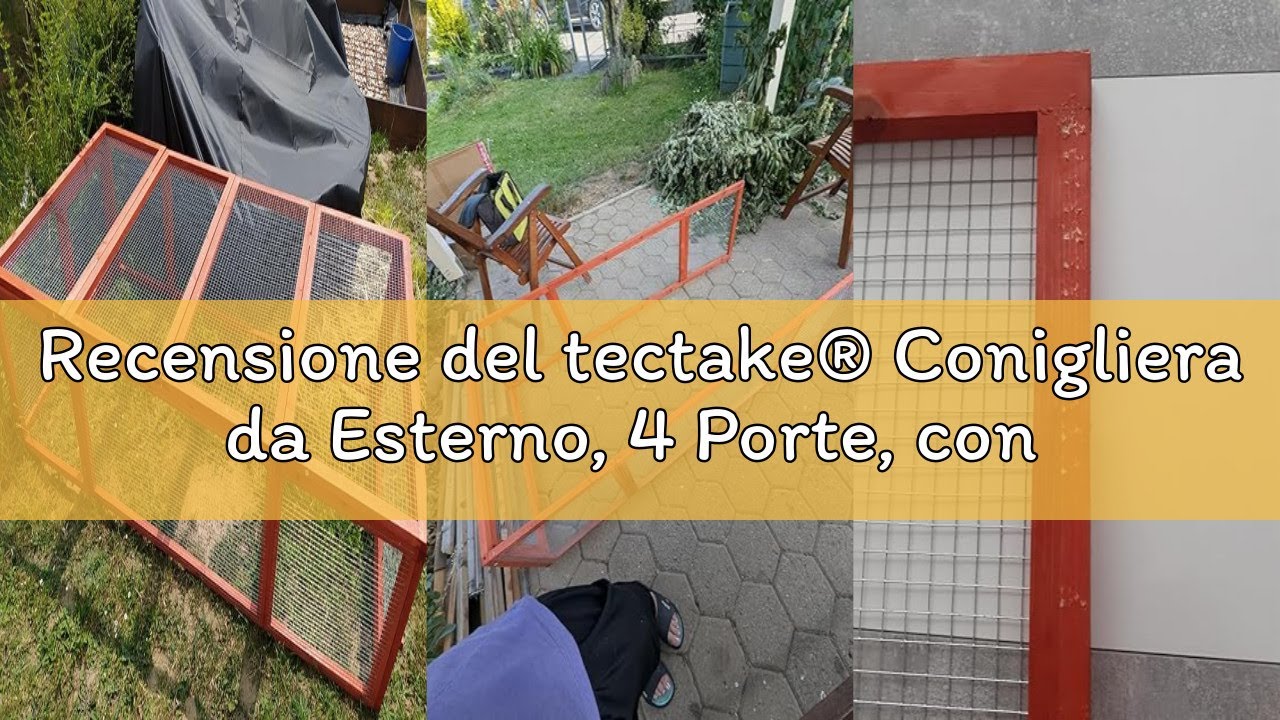 Recensione del tectake® Conigliera da Esterno, 4 Porte, con Facile Accesso, Utilizzabile a Se Stante