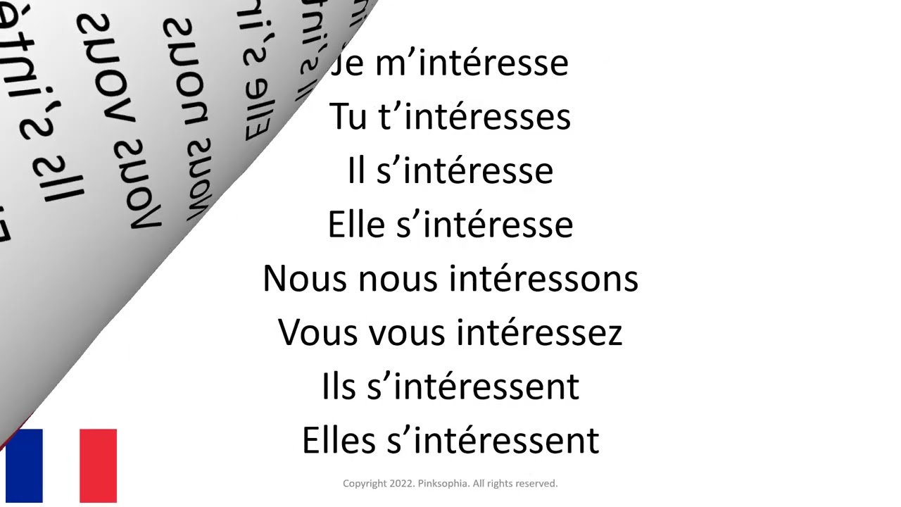 Verbe conjugaison pr&eacute;sent : s&rsquo;int&eacute;resser = to be interested